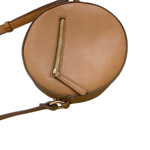Light Tan Leather Crossbody Round Mini Bag - Picture 2 of 13